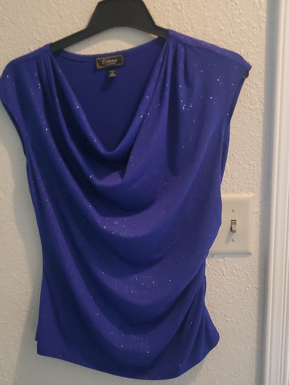 dressbarn Collection Sleeveless Sparkle Blouse - Cobalt Blue